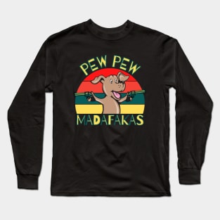 Funny Dog With Guns Long Sleeve T-Shirt